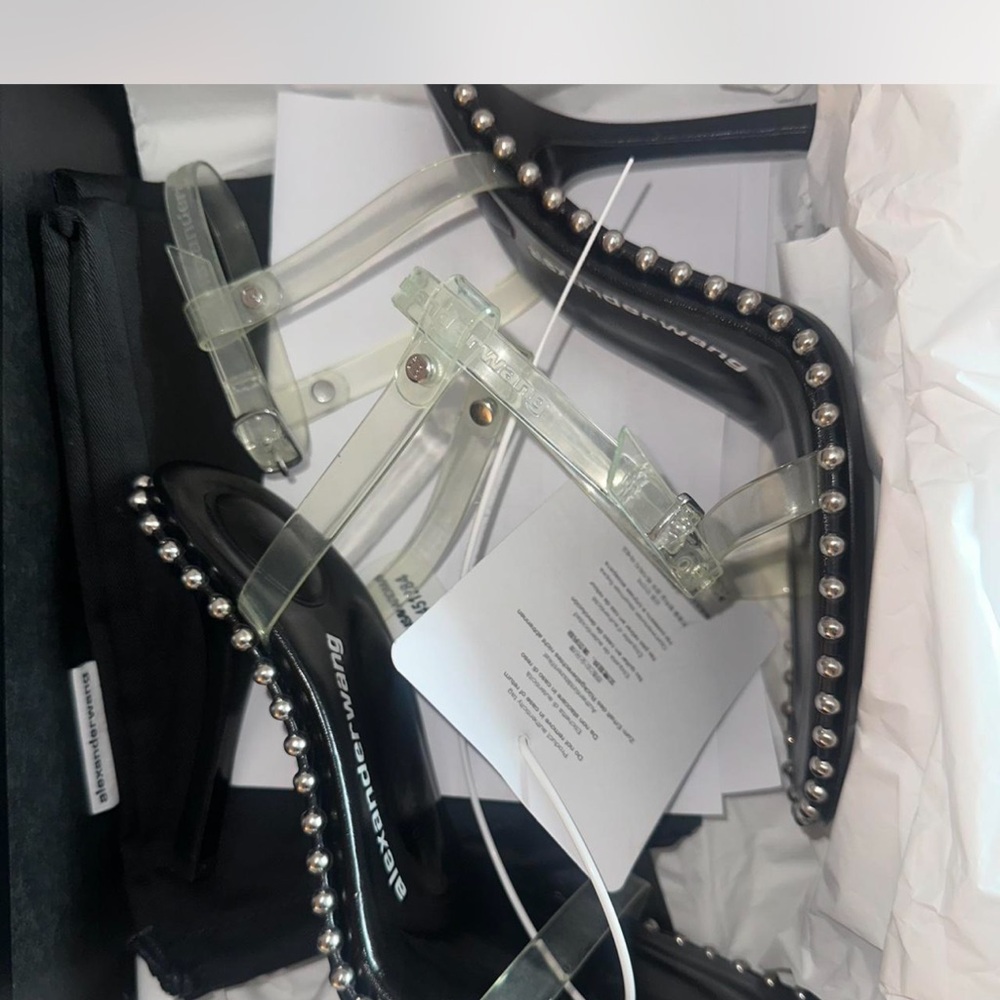 Alexander Wang Black and Transparent Studded Sandals - Picture 4 of 5